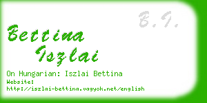 bettina iszlai business card